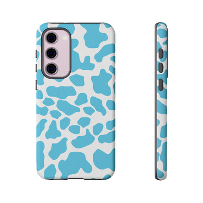 Blue Cow print phone case iPhone Samsung Google, Phone Case, JSCHAFFA.com