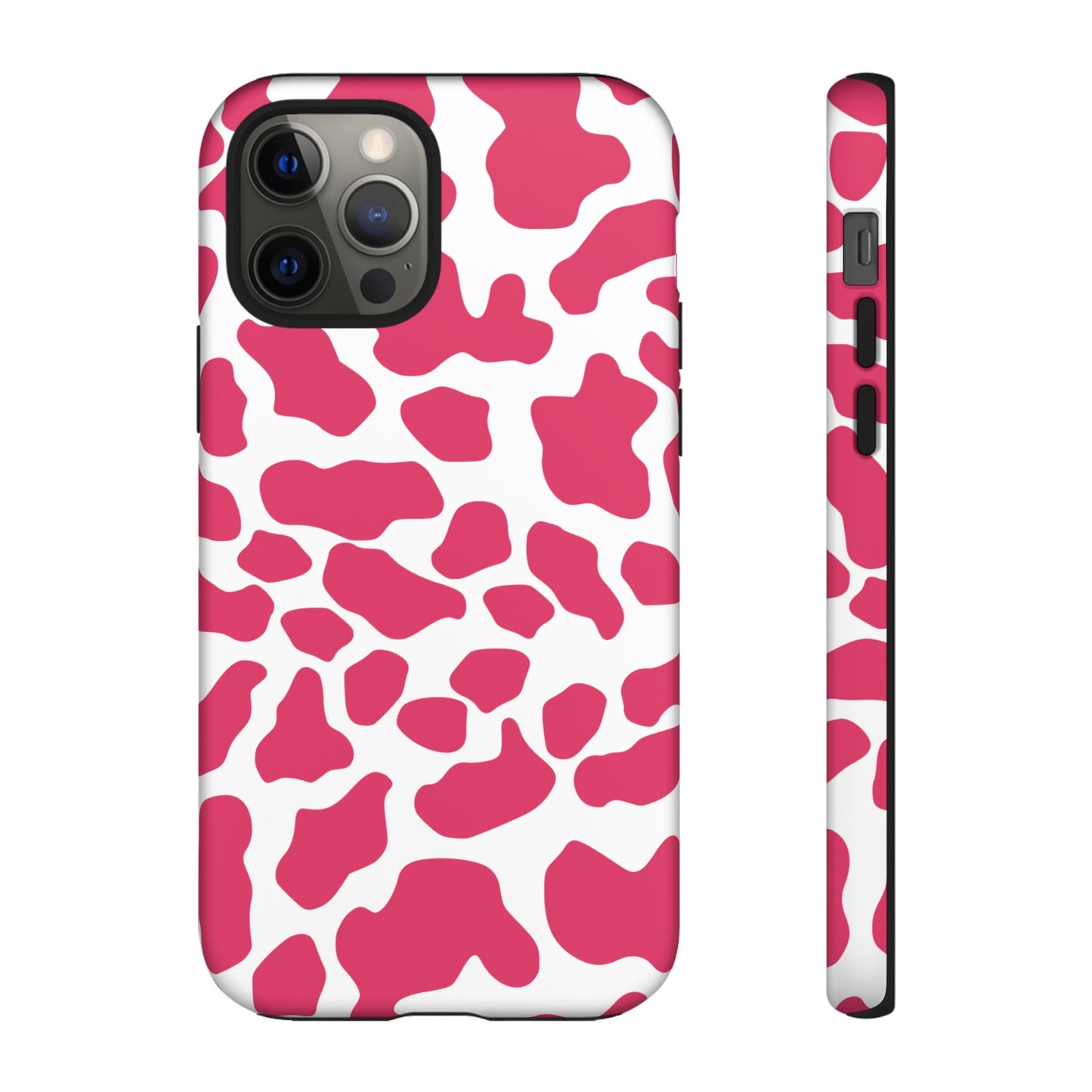 Pink Cow Print Cellphone Case iPhone Samsung Google, Phone Case, JSCHAFFA.com