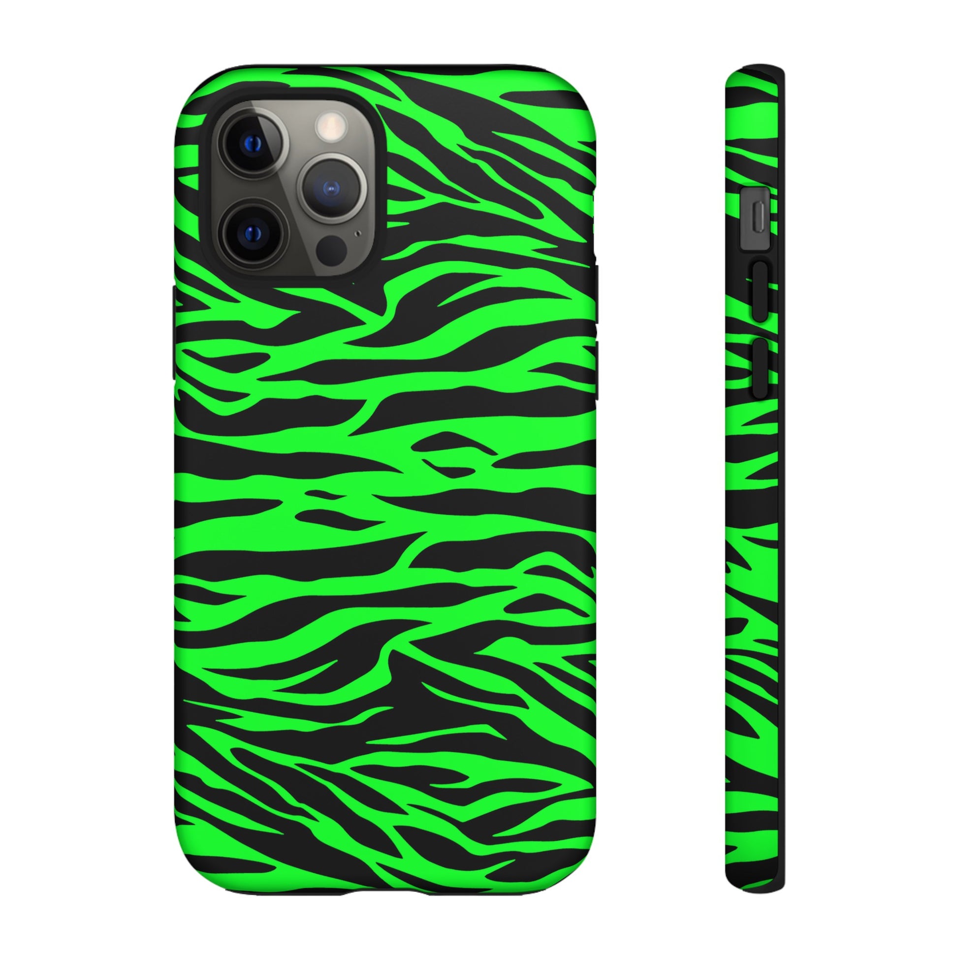 Green Cute Wild Tiger Print Pattern Tough Phone Case, Phone Case, JSCHAFFA.com