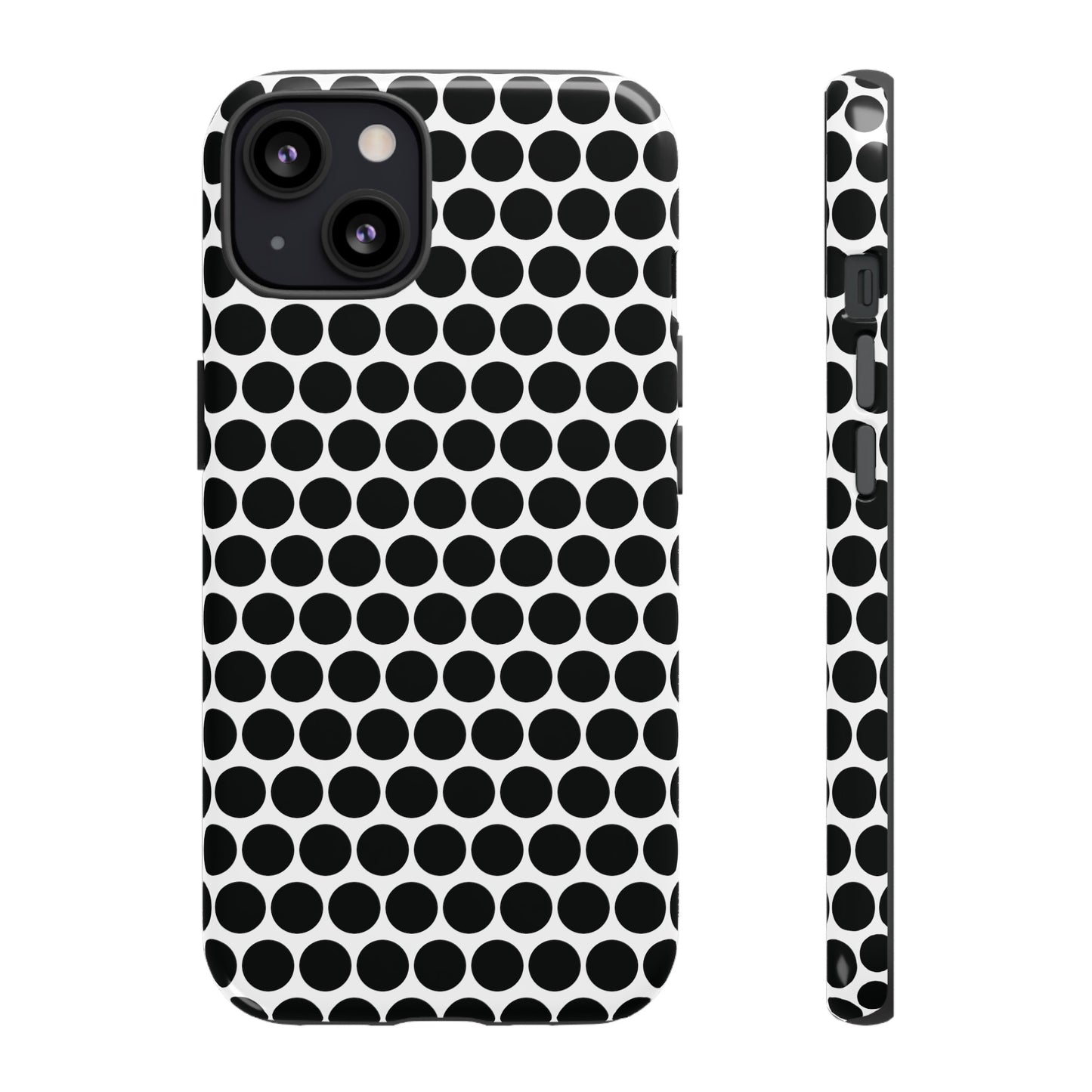 Cute Black White Polkadot Tough Case for iPhone, Samsung, Google, Phone Case, JSCHAFFA.com