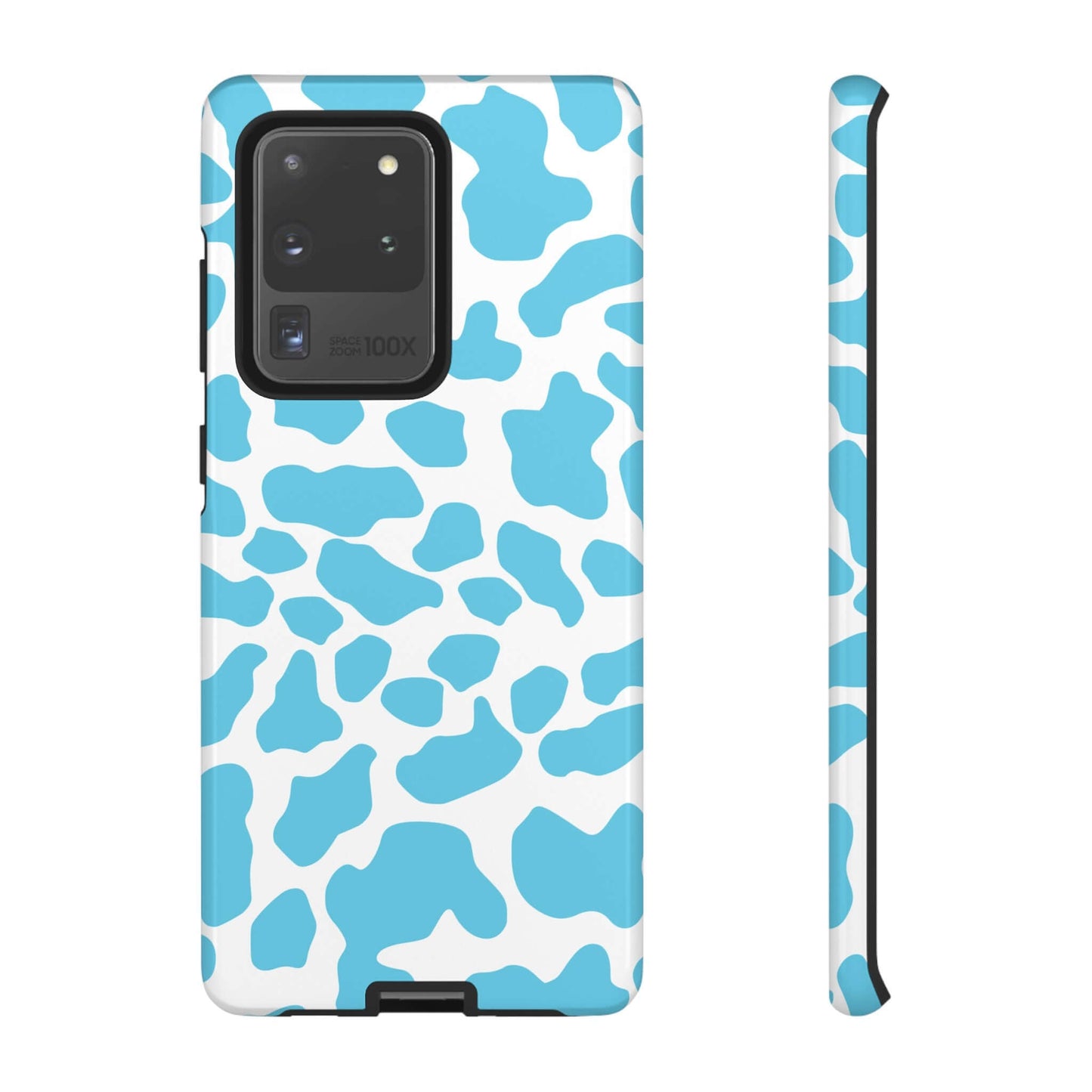 Blue Cow print phone case iPhone Samsung Google, Phone Case, JSCHAFFA.com