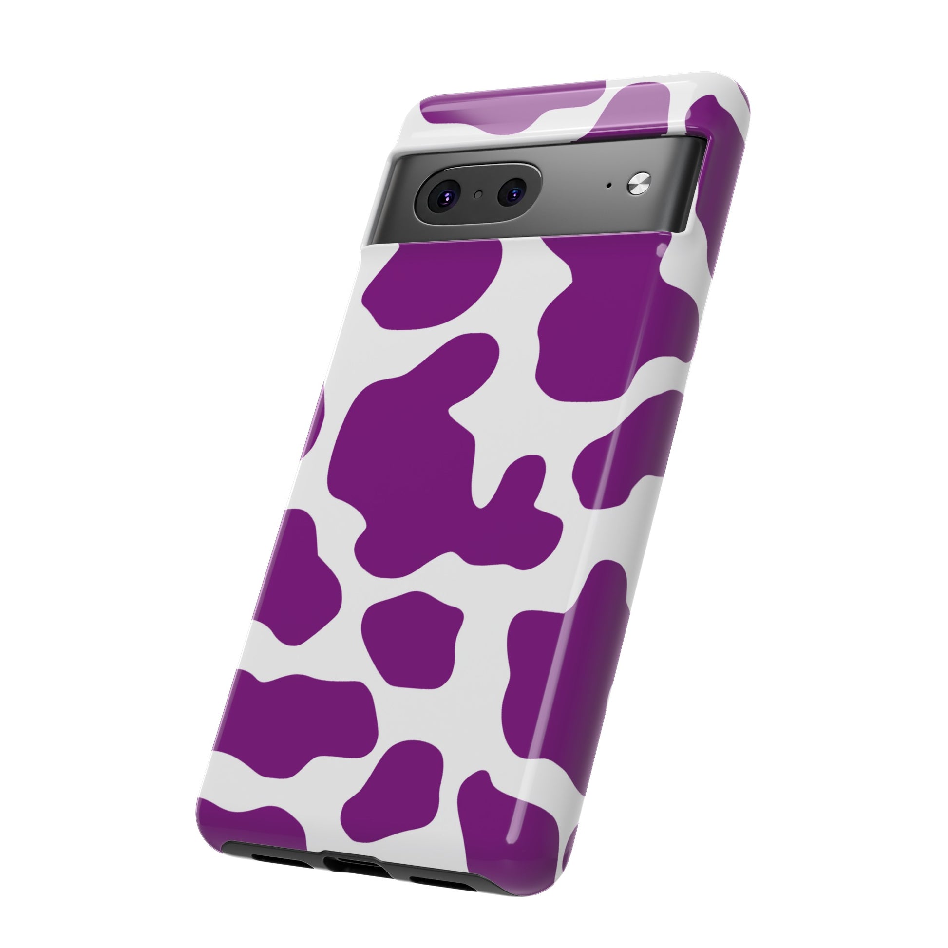 Purple Cow print phone Case iPhone Samsung Google, Phone Case, JSCHAFFA.com