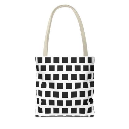 Tote Bag Black Square Pattern Shoulder Bag Versatile and Durable Bags JSCHAFFA.com