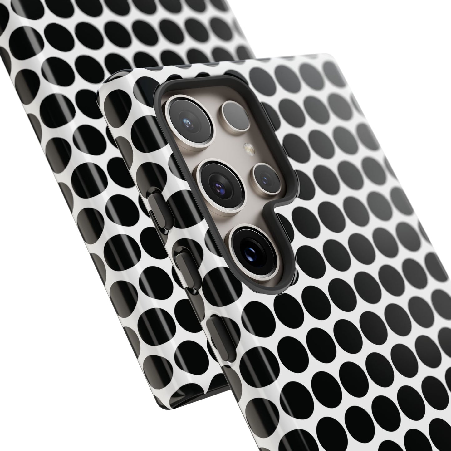 Cute Black White Polkadot Tough Case for iPhone, Samsung, Google