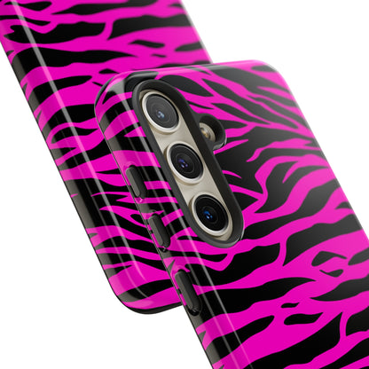 Pink Phone Case Tough Tiger Print, Mobile Phone Case, JSCHAFFA.com