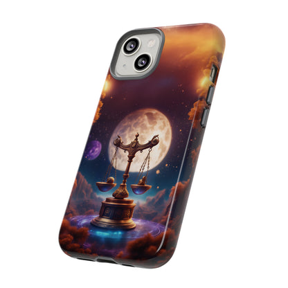 Libra Horoscope Astrology Tough Case for iPhone 15,14,13 and also Samsung Galaxy and Google Pixel Phones, Phone Case, JSCHAFFA.com