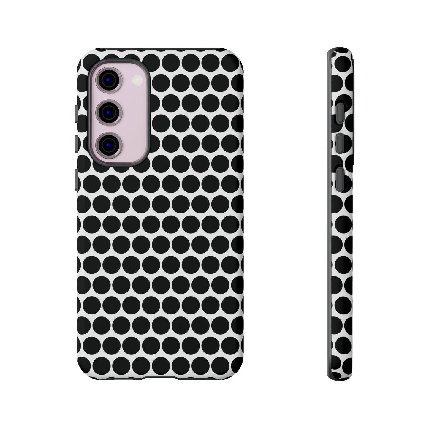 Cute Black White Polkadot Tough Case for iPhone, Samsung, Google