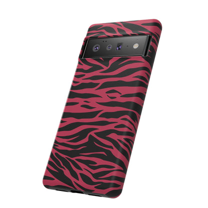 Viva Magenta Cute Wild Tiger Print Pattern Tough Phone Case, Phone Case, JSCHAFFA.com