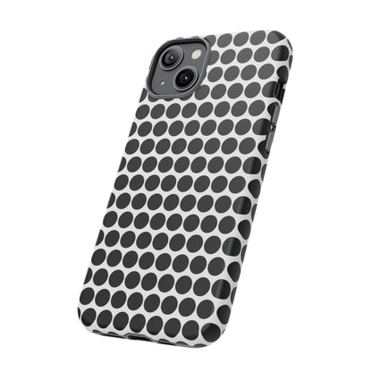 Cute Black White Polkadot Tough Case for iPhone, Samsung, Google, Phone Case, JSCHAFFA.com