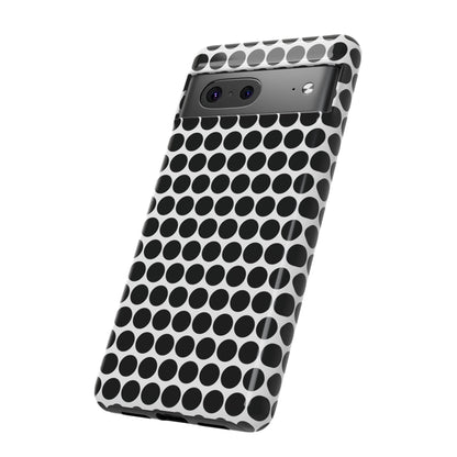 Cute Black White Polkadot Tough Case for iPhone, Samsung, Google, Phone Case, JSCHAFFA.com