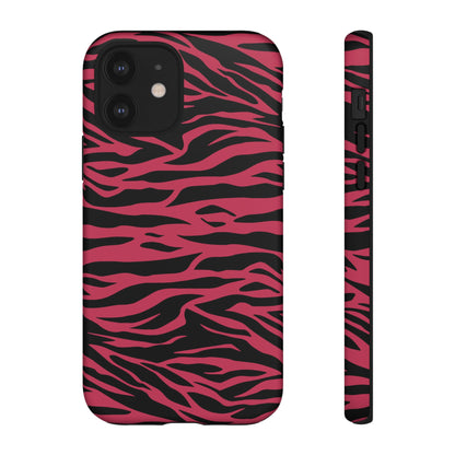 Viva Magenta Cute Wild Tiger Print Pattern Tough Phone Case, Phone Case, JSCHAFFA.com