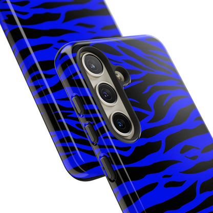 Blue Wild Tiger Print Pattern Tough Phone Case To protect your Phone, Phone Case, JSCHAFFA.com