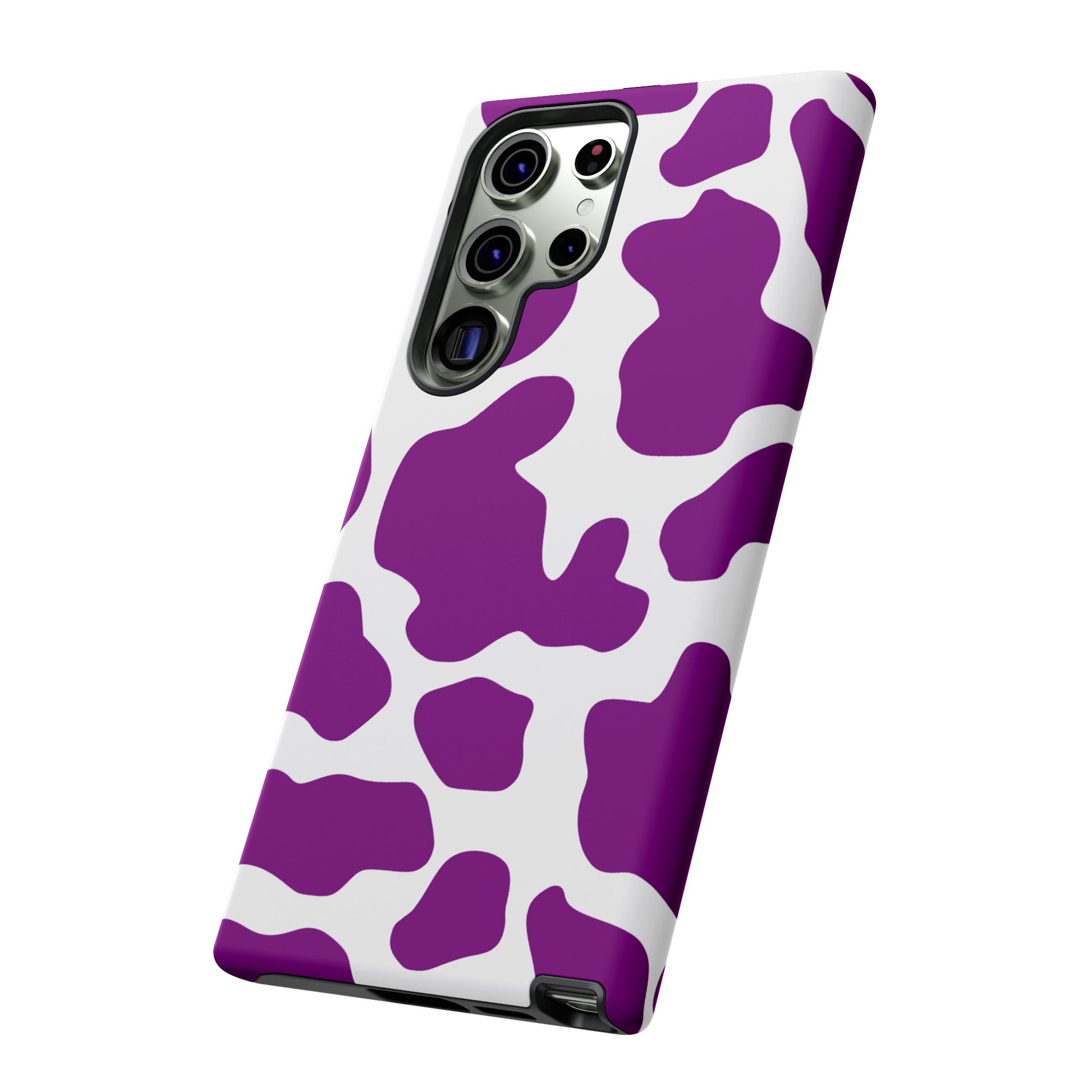 Purple Cow print phone Case iPhone Samsung Google, Phone Case, JSCHAFFA.com