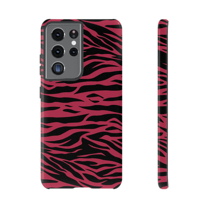 Viva Magenta Cute Wild Tiger Print Pattern Tough Phone Case