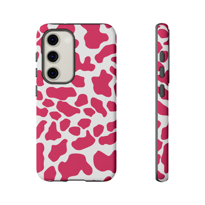 Pink Cow Print Cellphone Case iPhone Samsung Google, Phone Case, JSCHAFFA.com