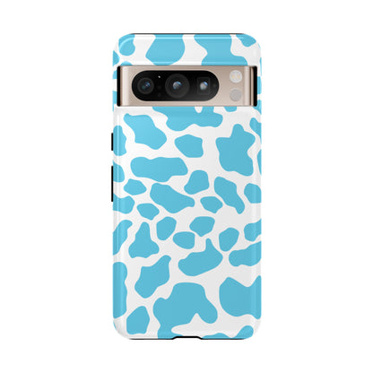 Blue Cow print phone case iPhone Samsung Google, Phone Case, JSCHAFFA.com