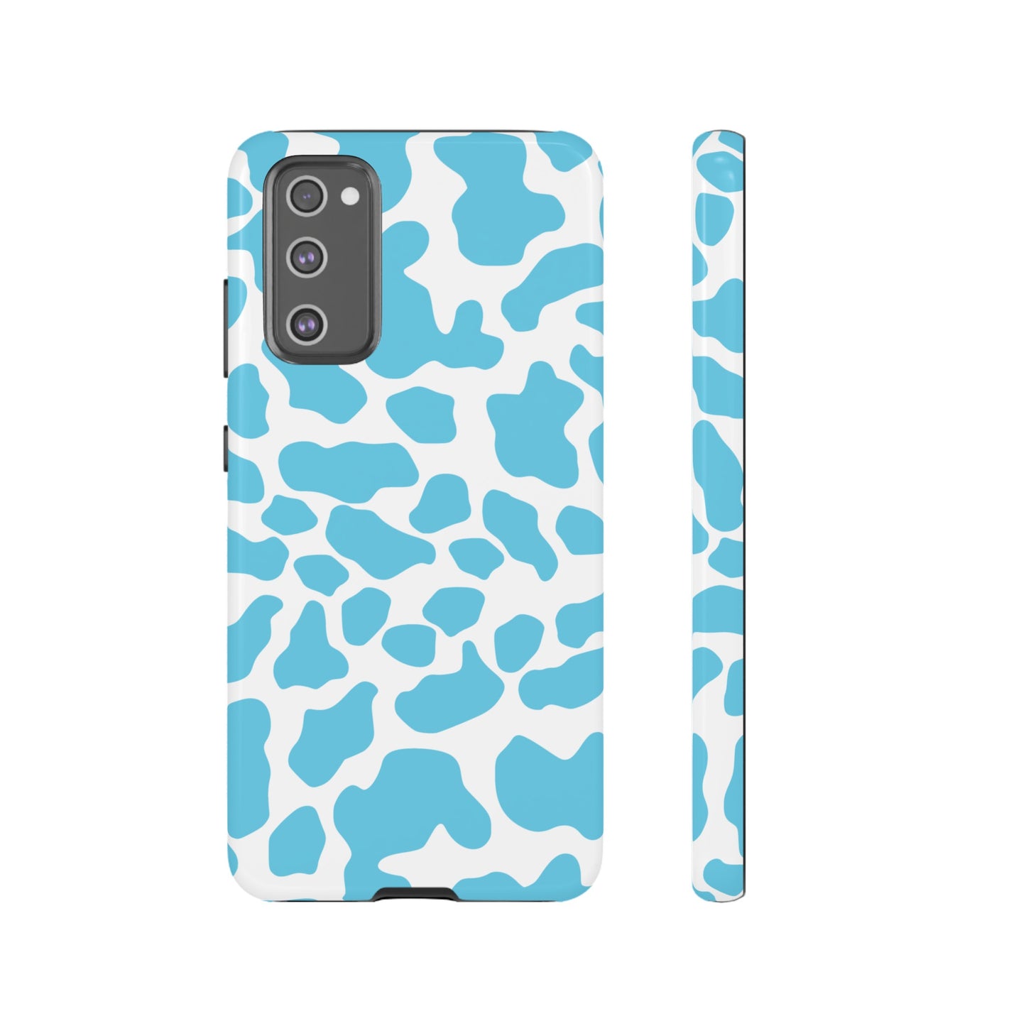 Blue Cow print phone case iPhone Samsung Google, Phone Case, JSCHAFFA.com