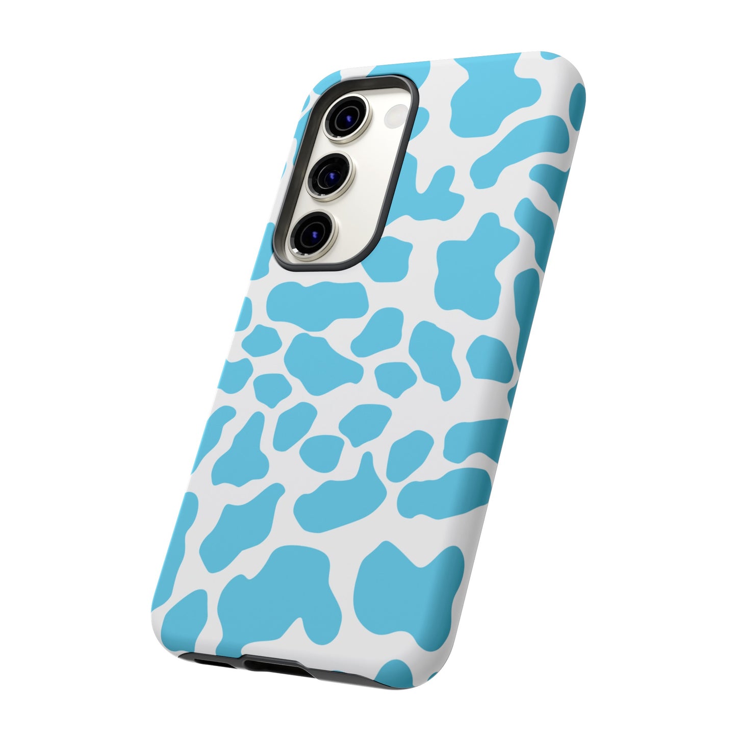 Blue Cow print phone case iPhone Samsung Google, Phone Case, JSCHAFFA.com