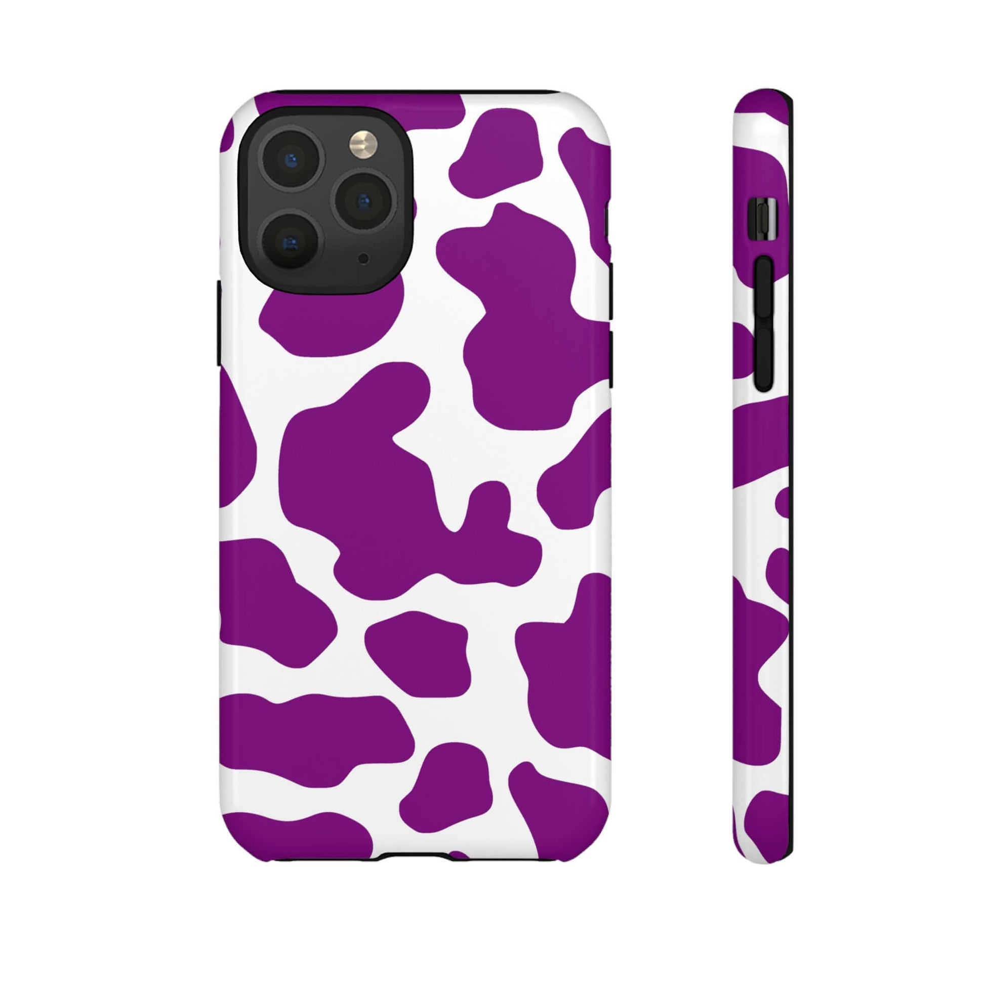 Purple Cow print phone Case iPhone Samsung Google, Phone Case, JSCHAFFA.com