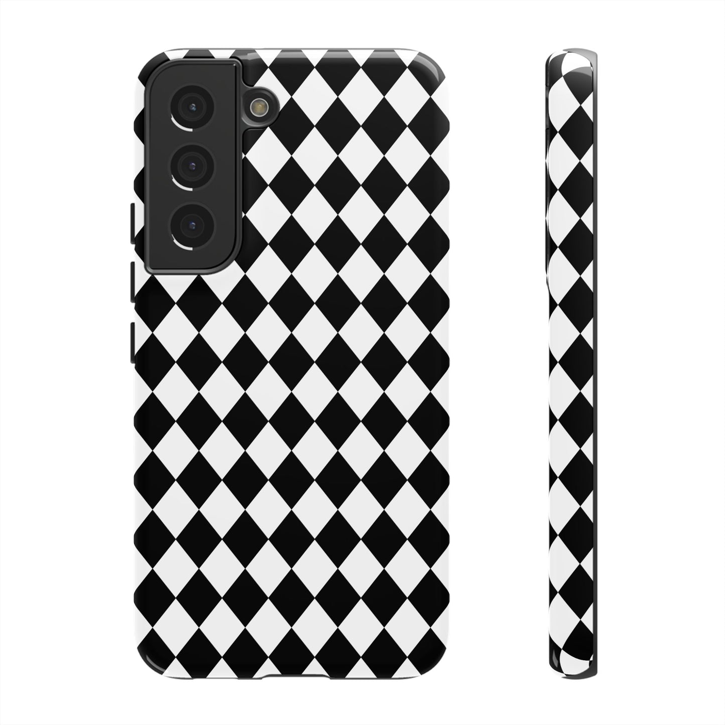 White and Black Dimond Tough phone Case Cover | iPhone | Google | Samsung