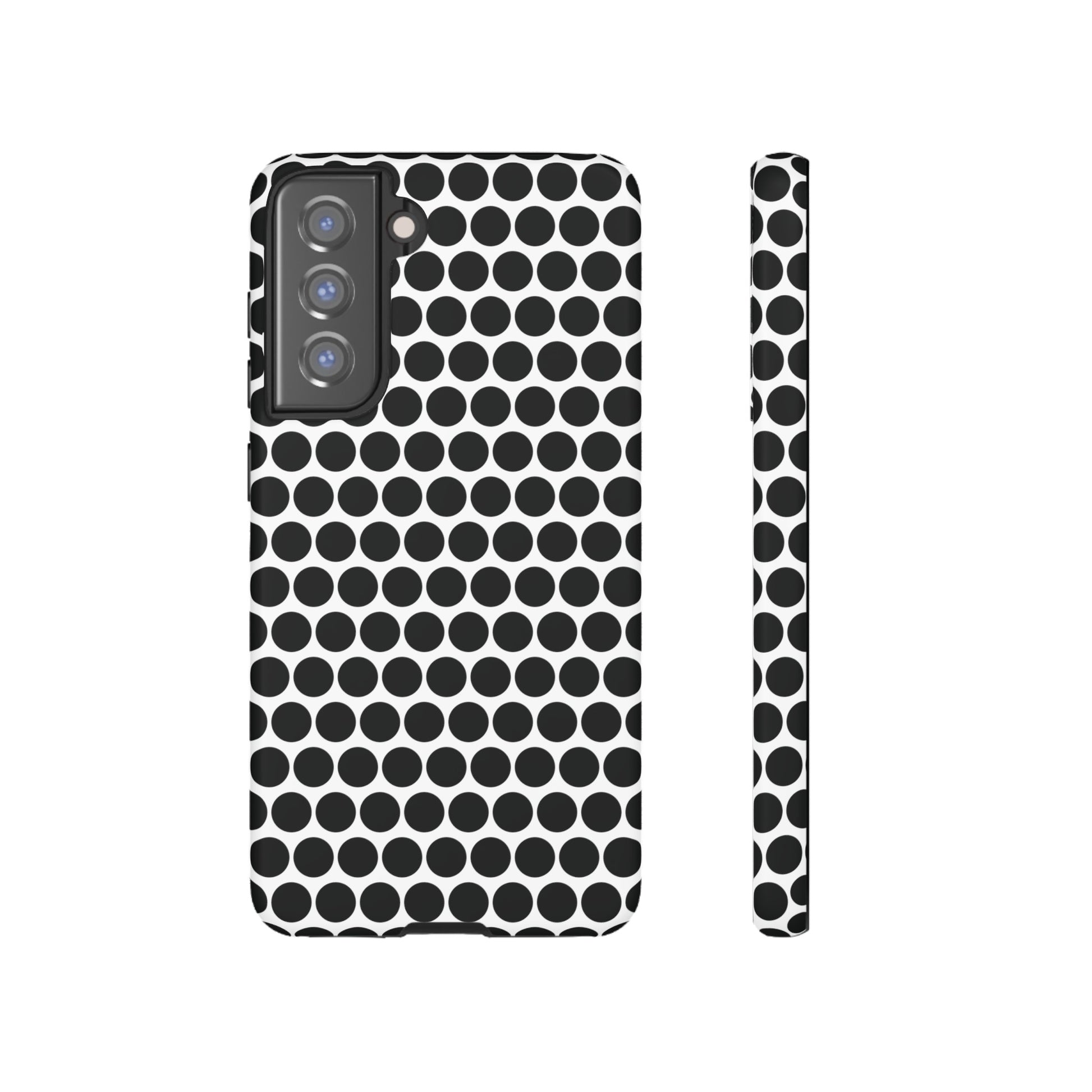 Cute Black White Polkadot Tough Case for iPhone, Samsung, Google, Phone Case, JSCHAFFA.com