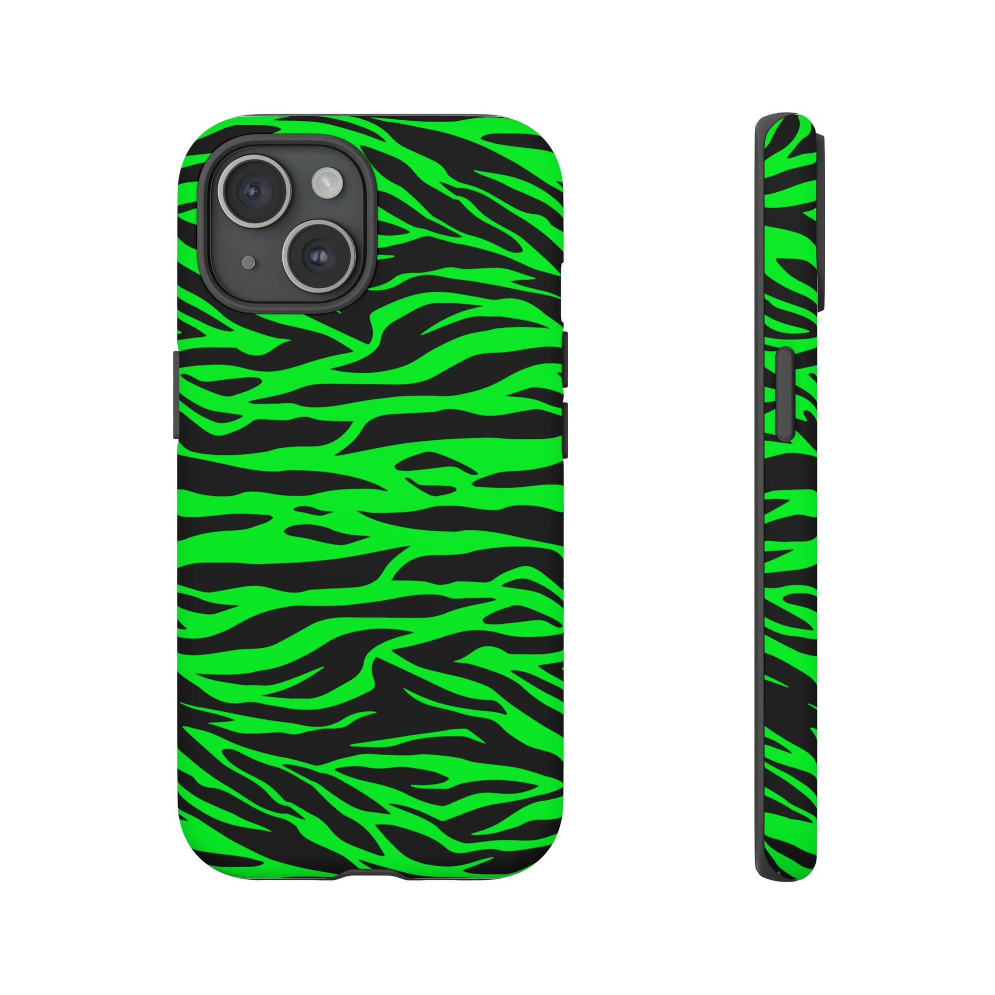 Green Cute Wild Tiger Print Pattern Tough Phone Case, Phone Case, JSCHAFFA.com