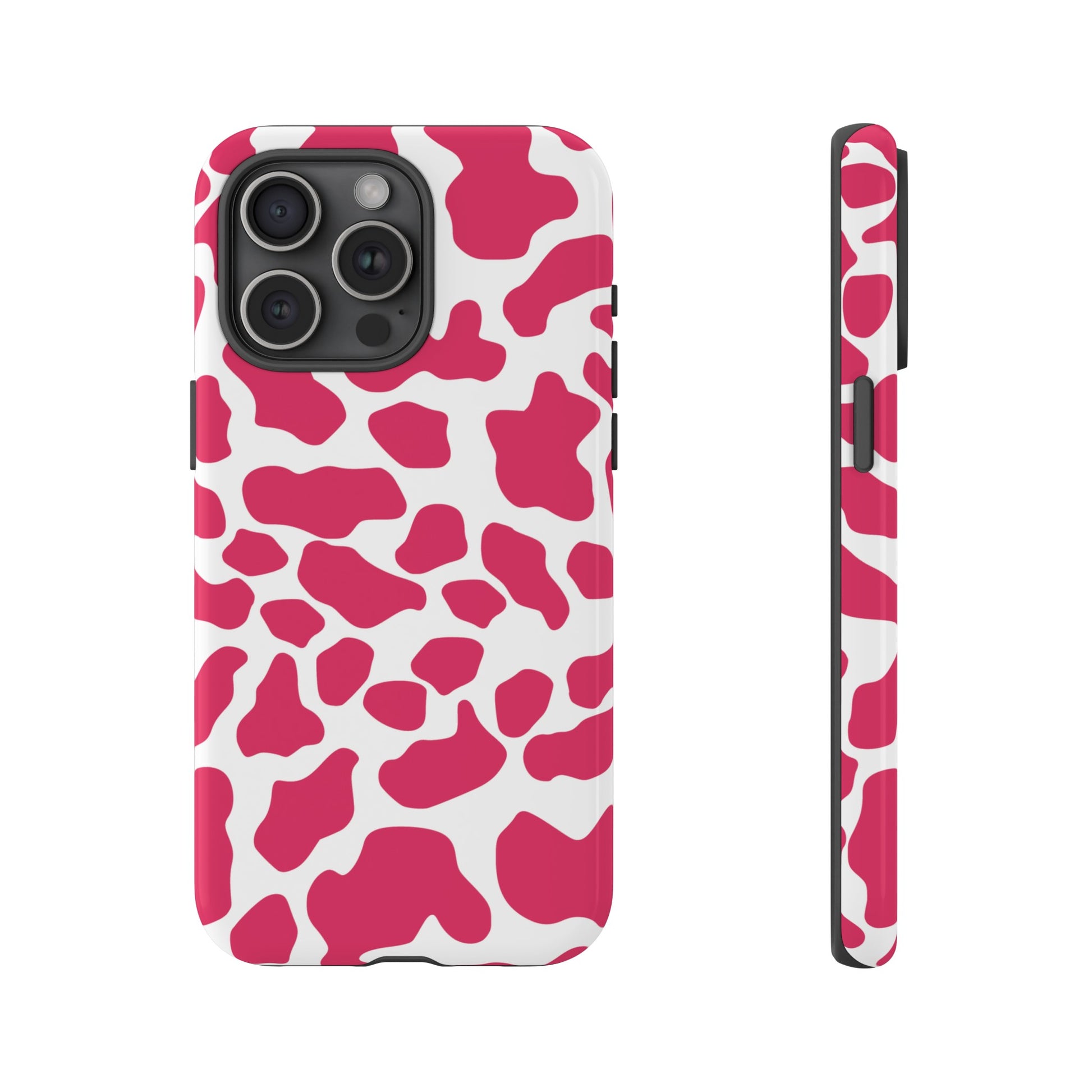 Pink Cow Print Cellphone Case iPhone Samsung Google, Phone Case, JSCHAFFA.com