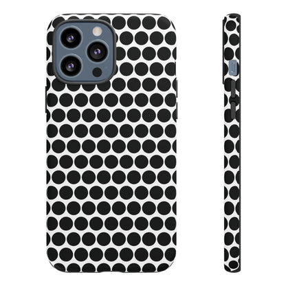 Cute Black White Polkadot Tough Case for iPhone, Samsung, Google