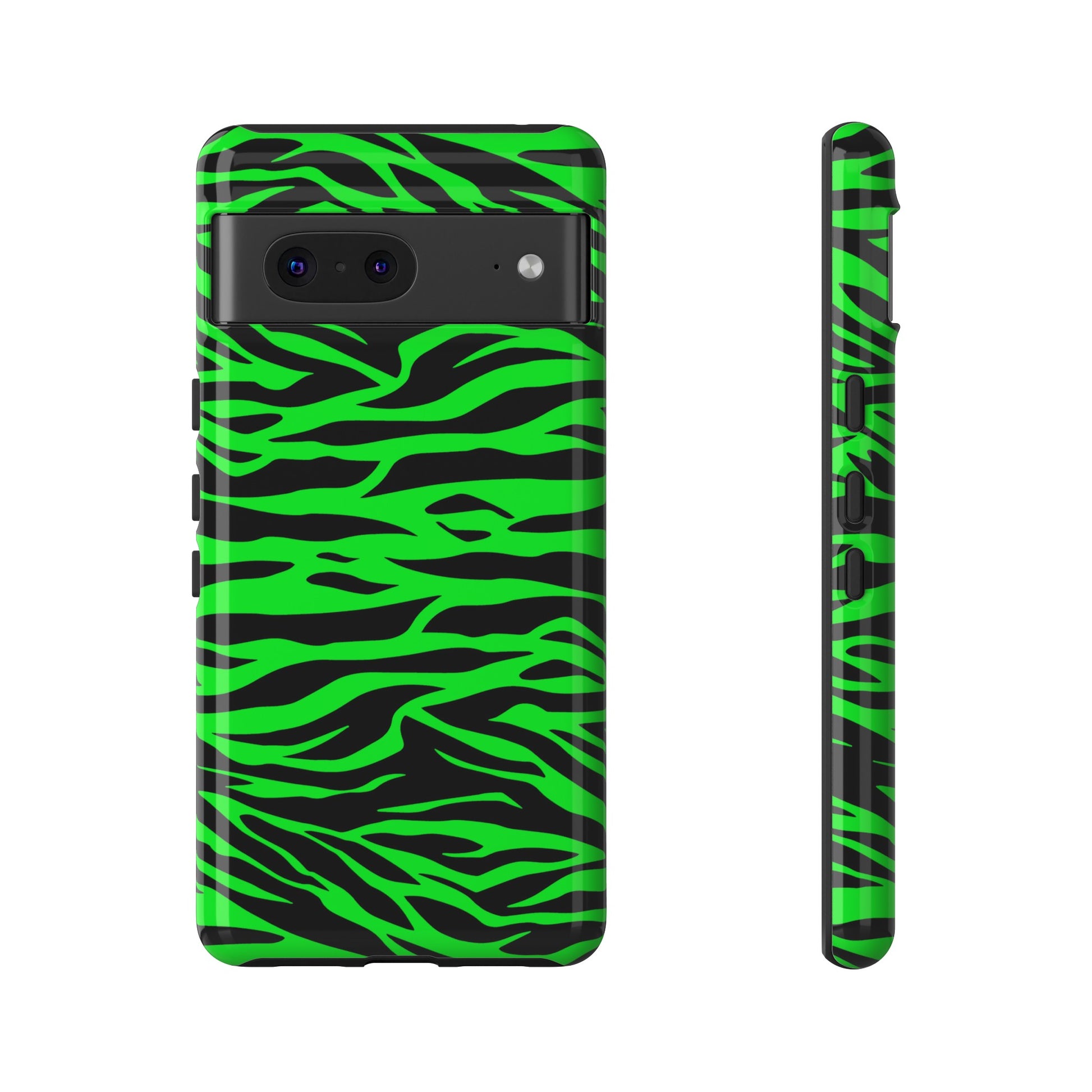 Green Cute Wild Tiger Print Pattern Tough Phone Case, Phone Case, JSCHAFFA.com