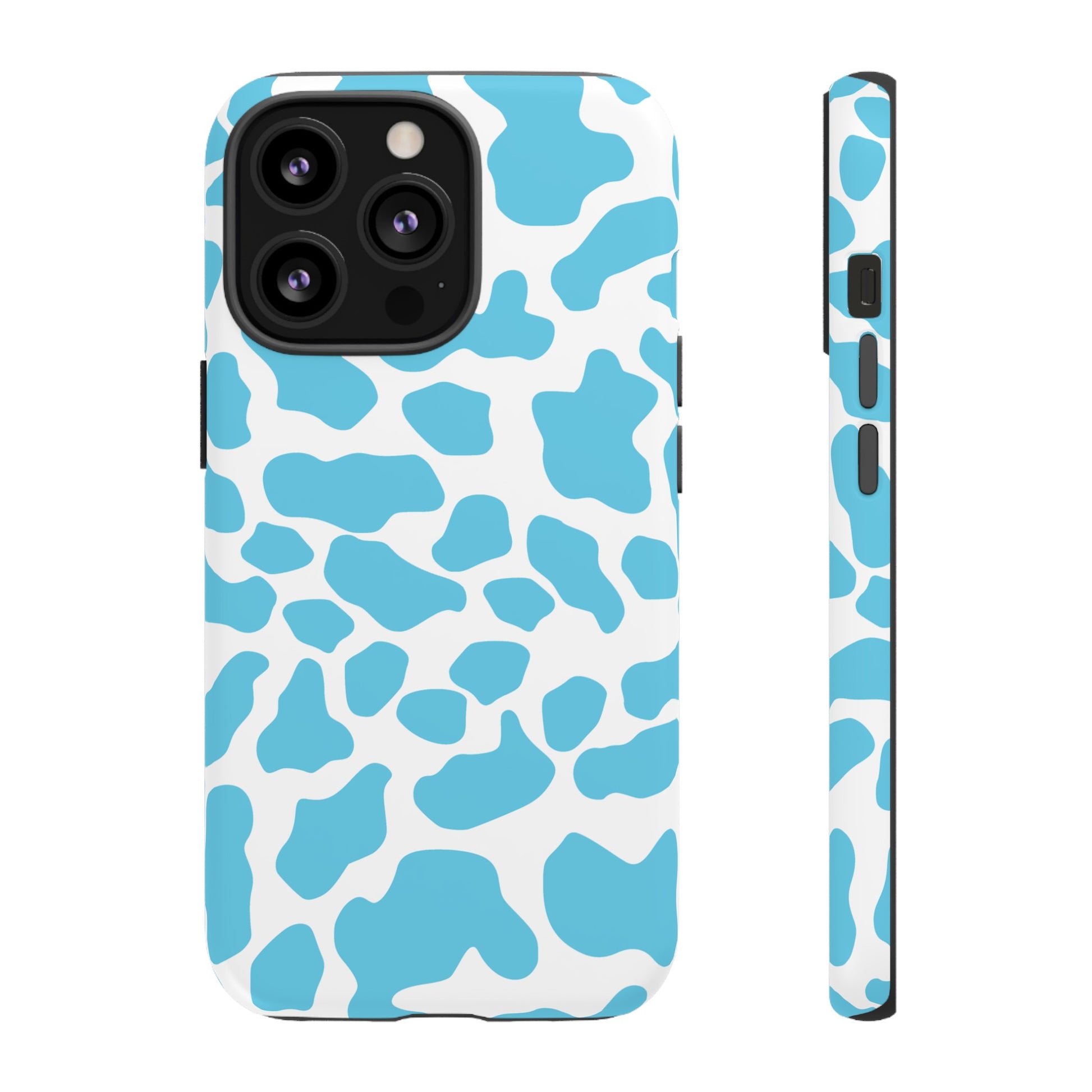 Blue Cow print phone case iPhone Samsung Google, Phone Case, JSCHAFFA.com