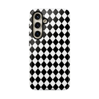 White and Black Dimond Tough phone Case Cover | iPhone | Google | Samsung