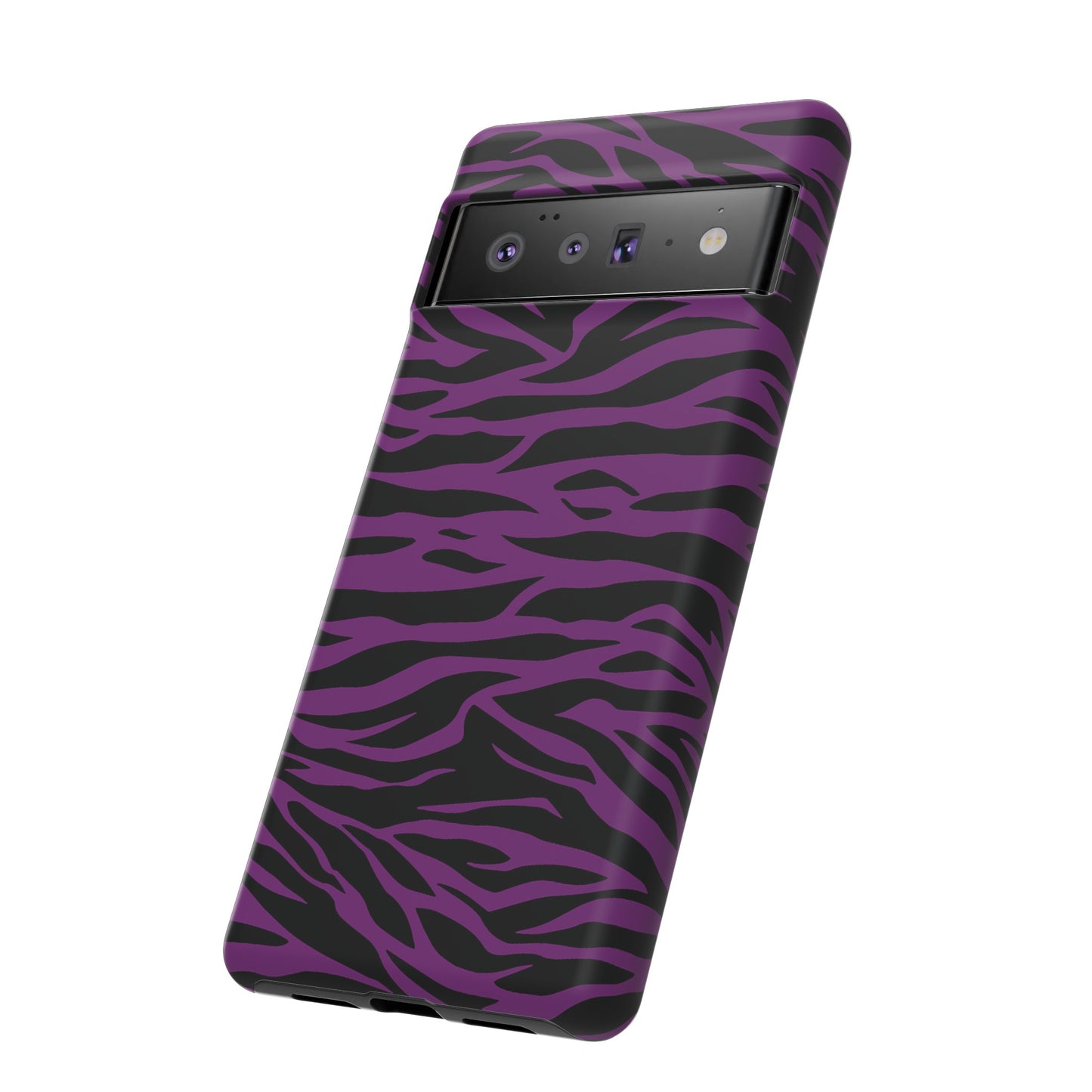 Purple Black Tiger print tough phone case, Phone Case, JSCHAFFA.com