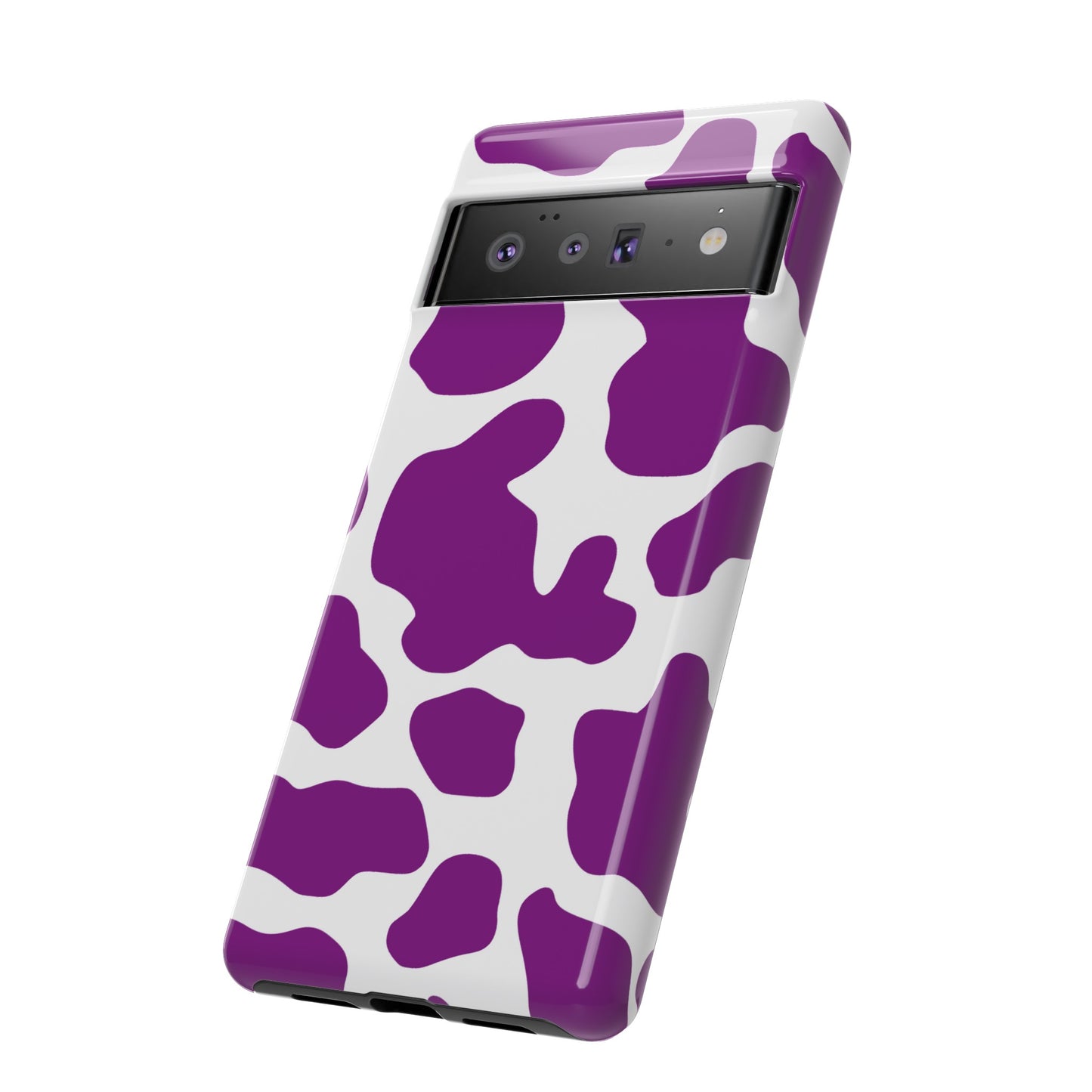 Purple Cow print phone Case iPhone Samsung Google, Phone Case, JSCHAFFA.com