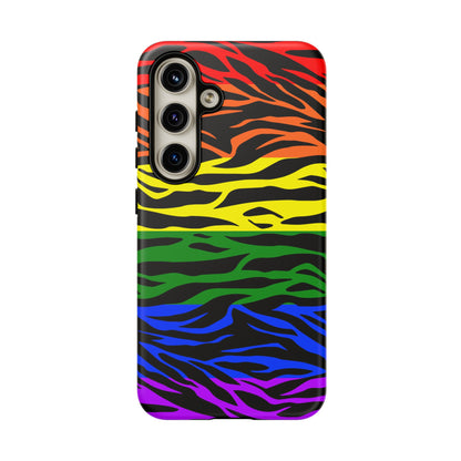 Pride LGBT Rainbow Discrete Tough Phone Case Tiger Print, Phone Case, JSCHAFFA.com