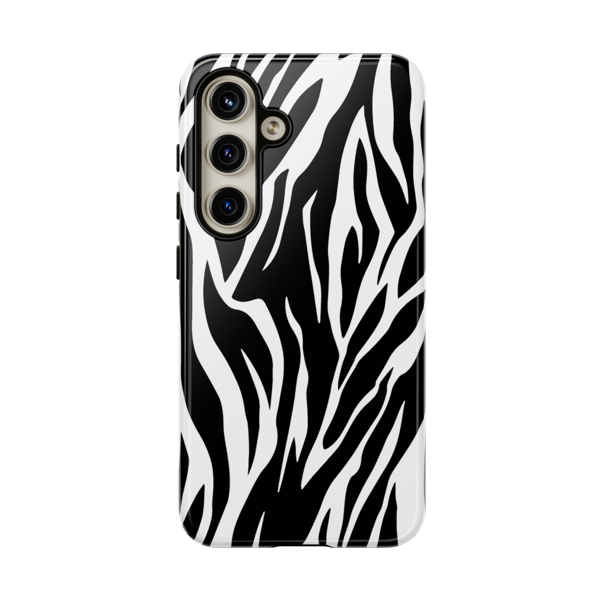 Black White Tiger Print Tough Case Cover for iPhone Samsung and Google phones., Phone Case, JSCHAFFA.com