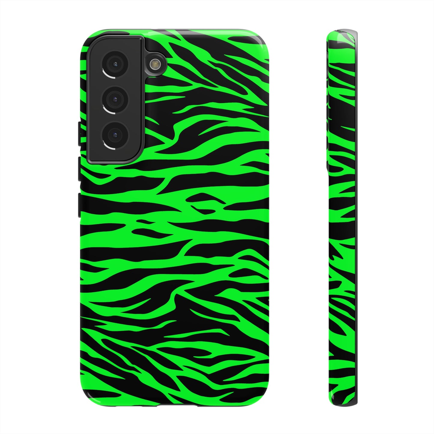 Green Cute Wild Tiger Print Pattern Tough Phone Case, Phone Case, JSCHAFFA.com