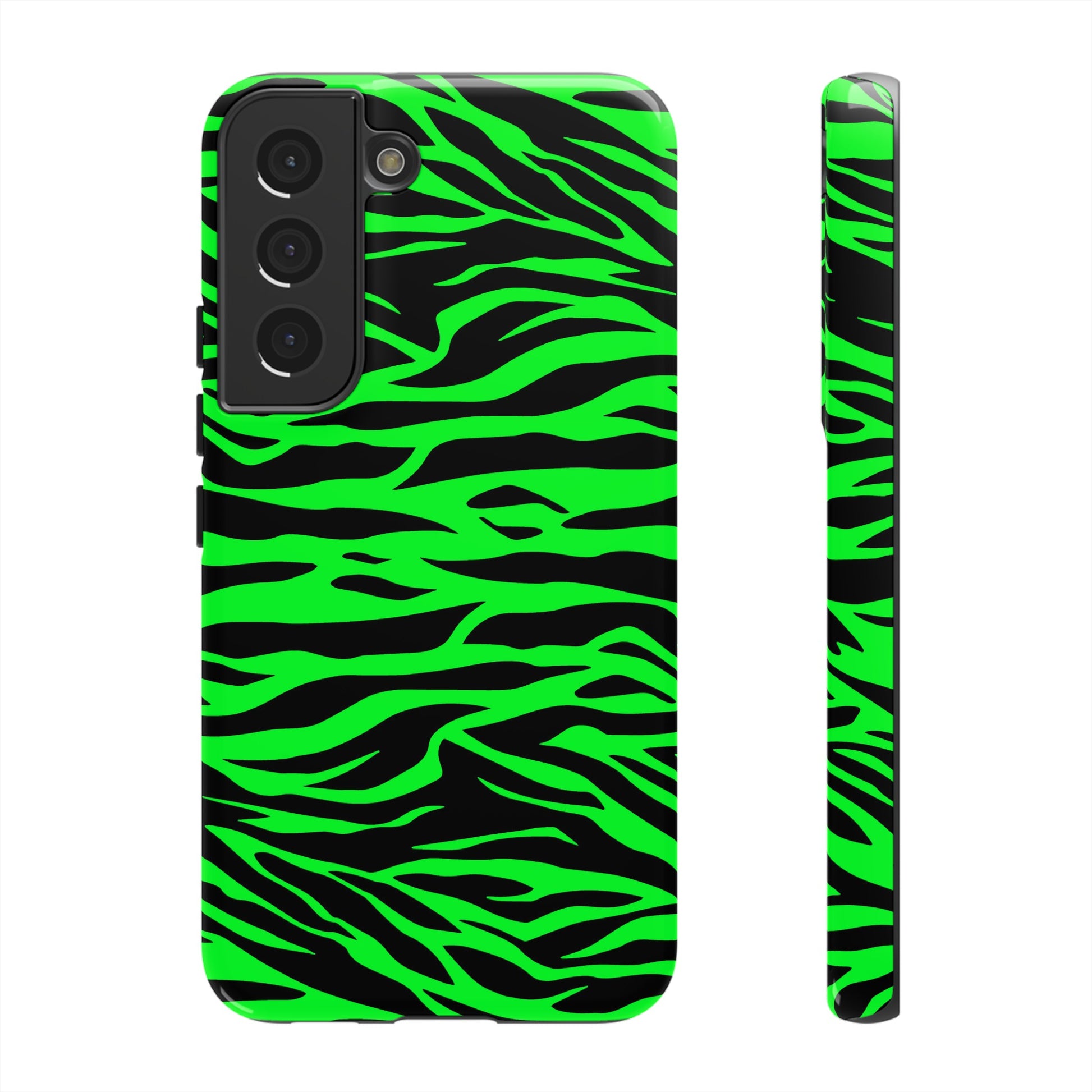 Green Cute Wild Tiger Print Pattern Tough Phone Case, Phone Case, JSCHAFFA.com