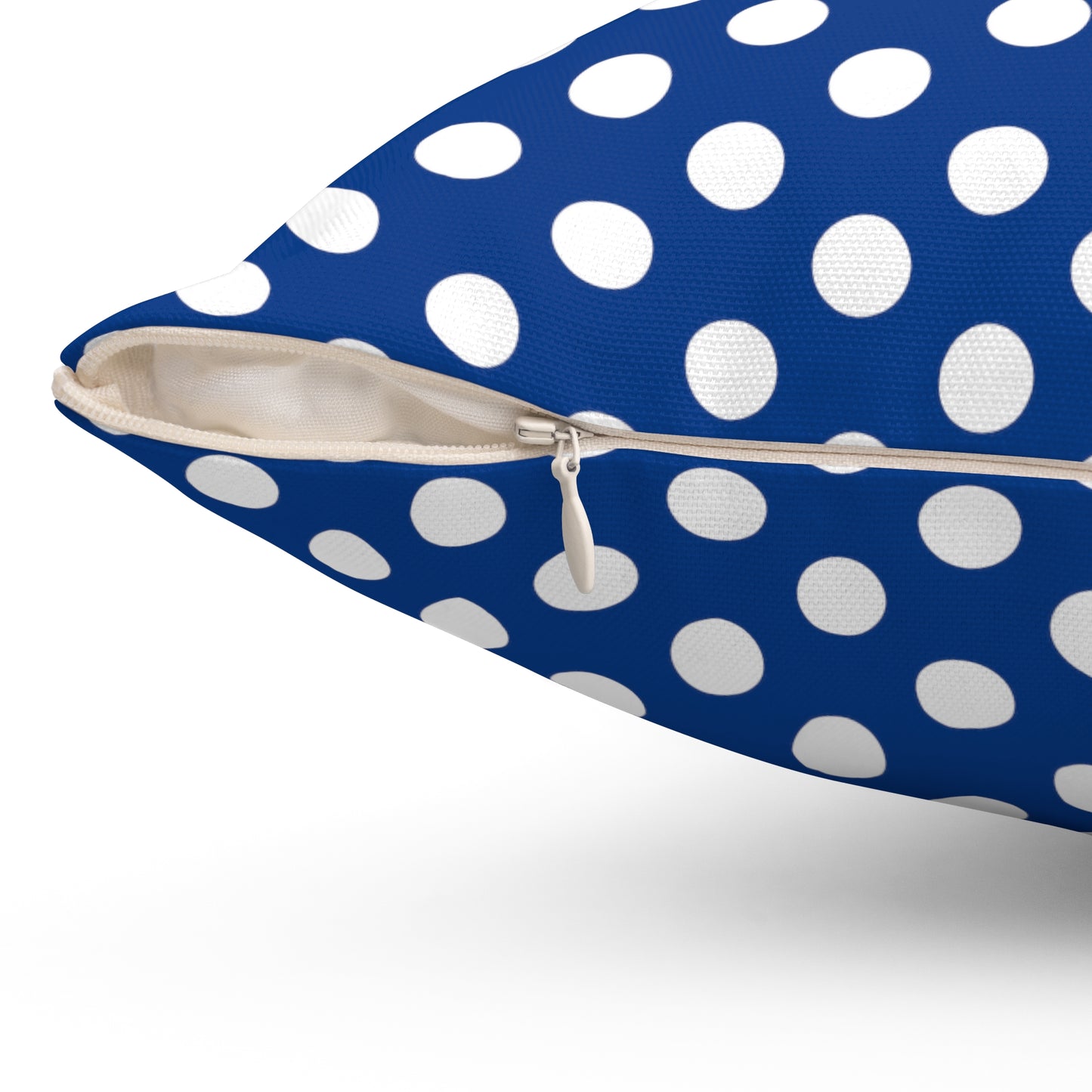 Blue Polka dot Square Throw Pillow Jschaffa.com