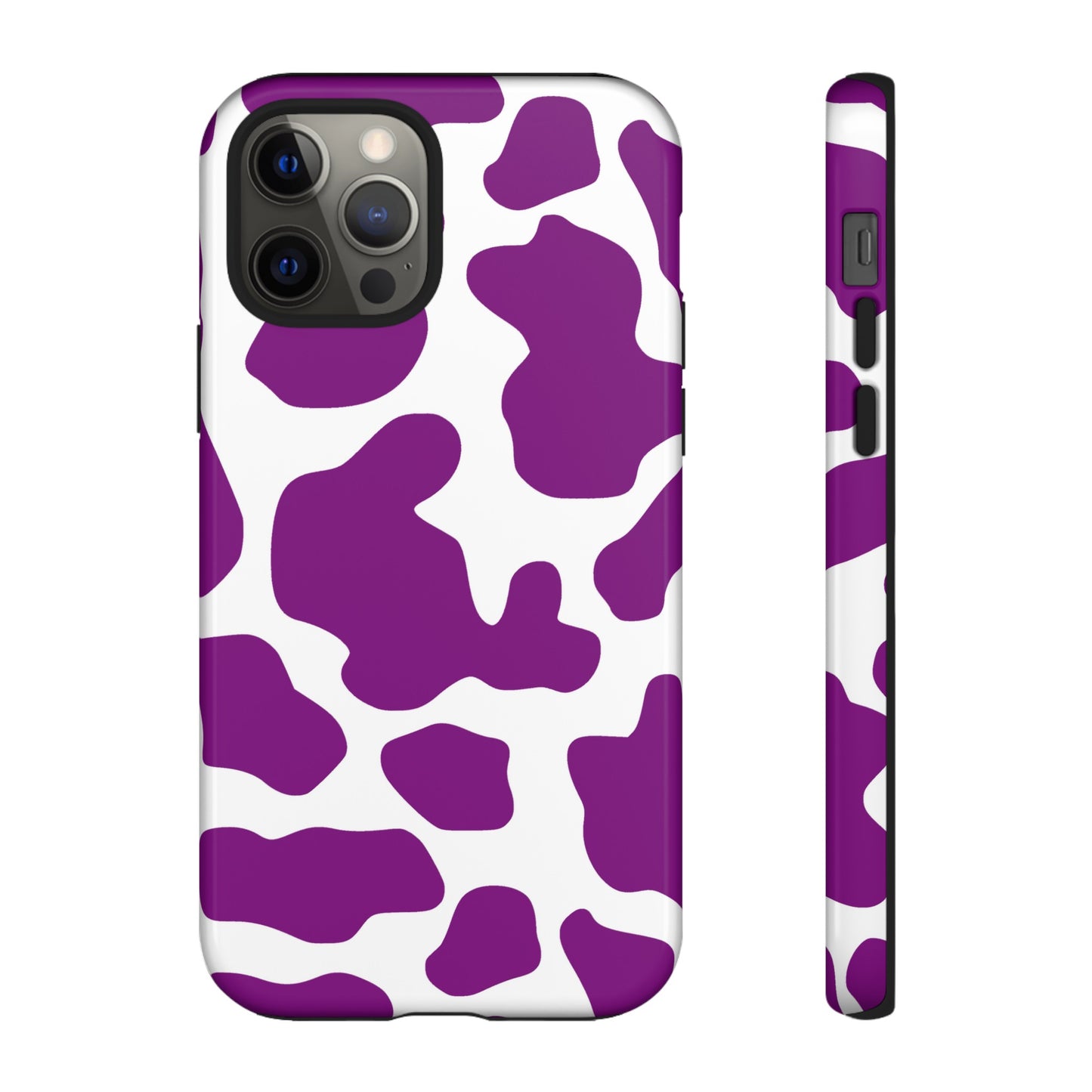 Purple Cow print phone Case iPhone Samsung Google, Phone Case, JSCHAFFA.com