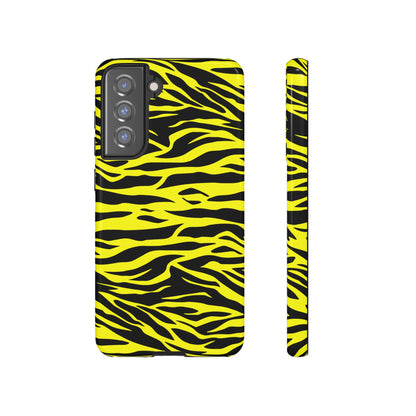 Yellow Cute Wild Tiger Print Pattern Tough Phone Case