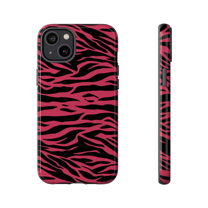 Viva Magenta Cute Wild Tiger Print Pattern Tough Phone Case, Phone Case, JSCHAFFA.com