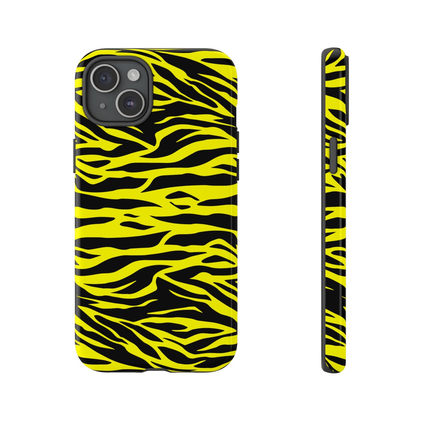 Yellow Cute Wild Tiger Print Pattern Tough Phone Case