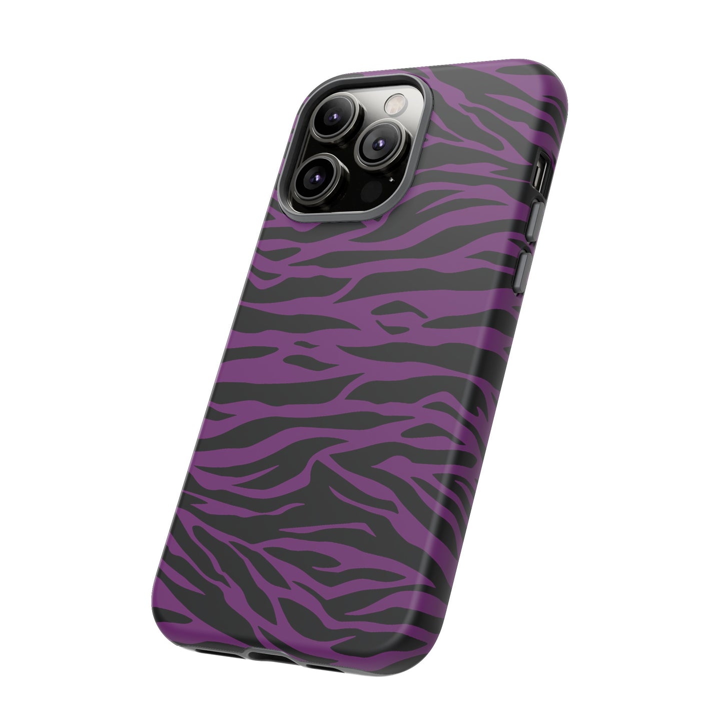 Purple Black Tiger print tough phone case, Phone Case, JSCHAFFA.com