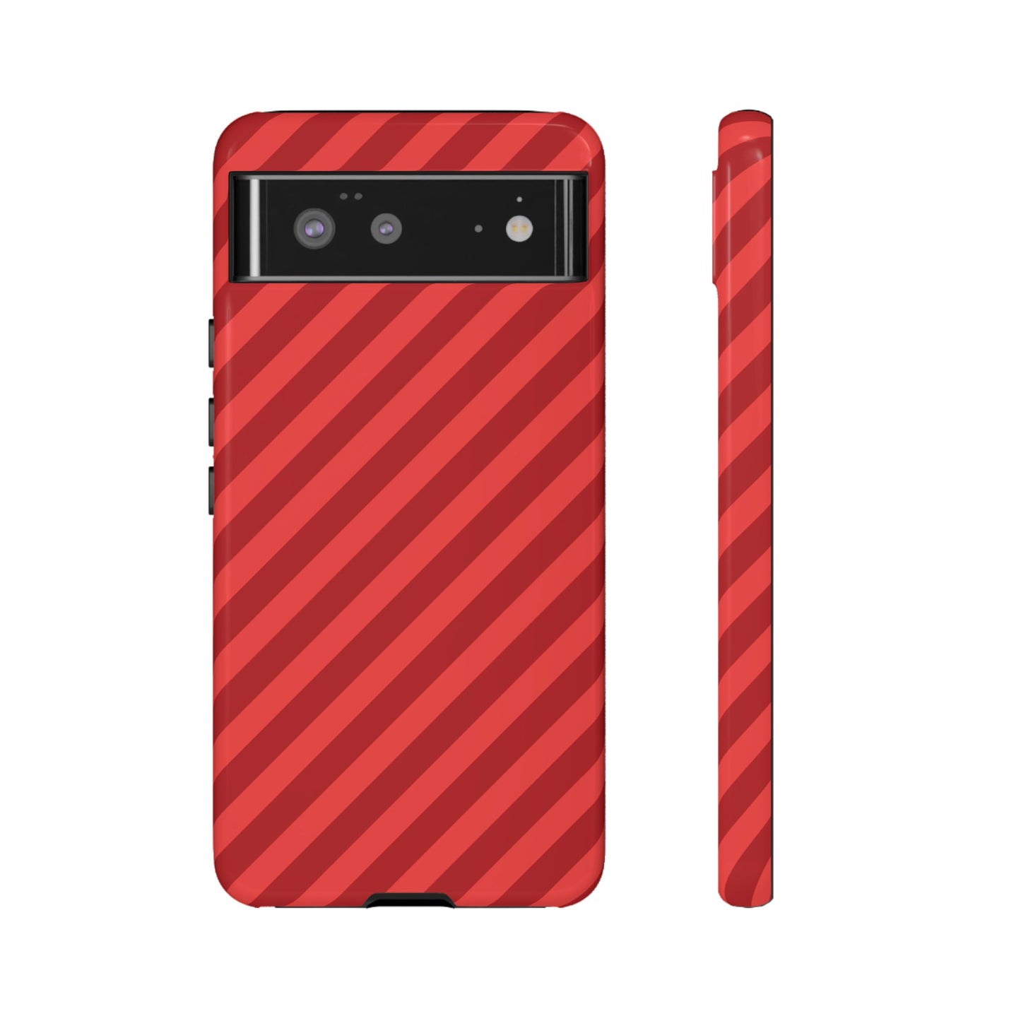 Tough Cases, Phone Case, Red Diagonal Glossy Cover, Protective Tech Accessories, Hard Shell Case, Smartphone Accessories, Fashionable Device