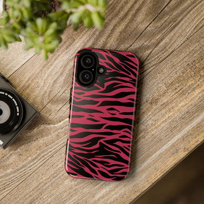 Viva Magenta Cute Wild Tiger Print Pattern Tough Phone Case