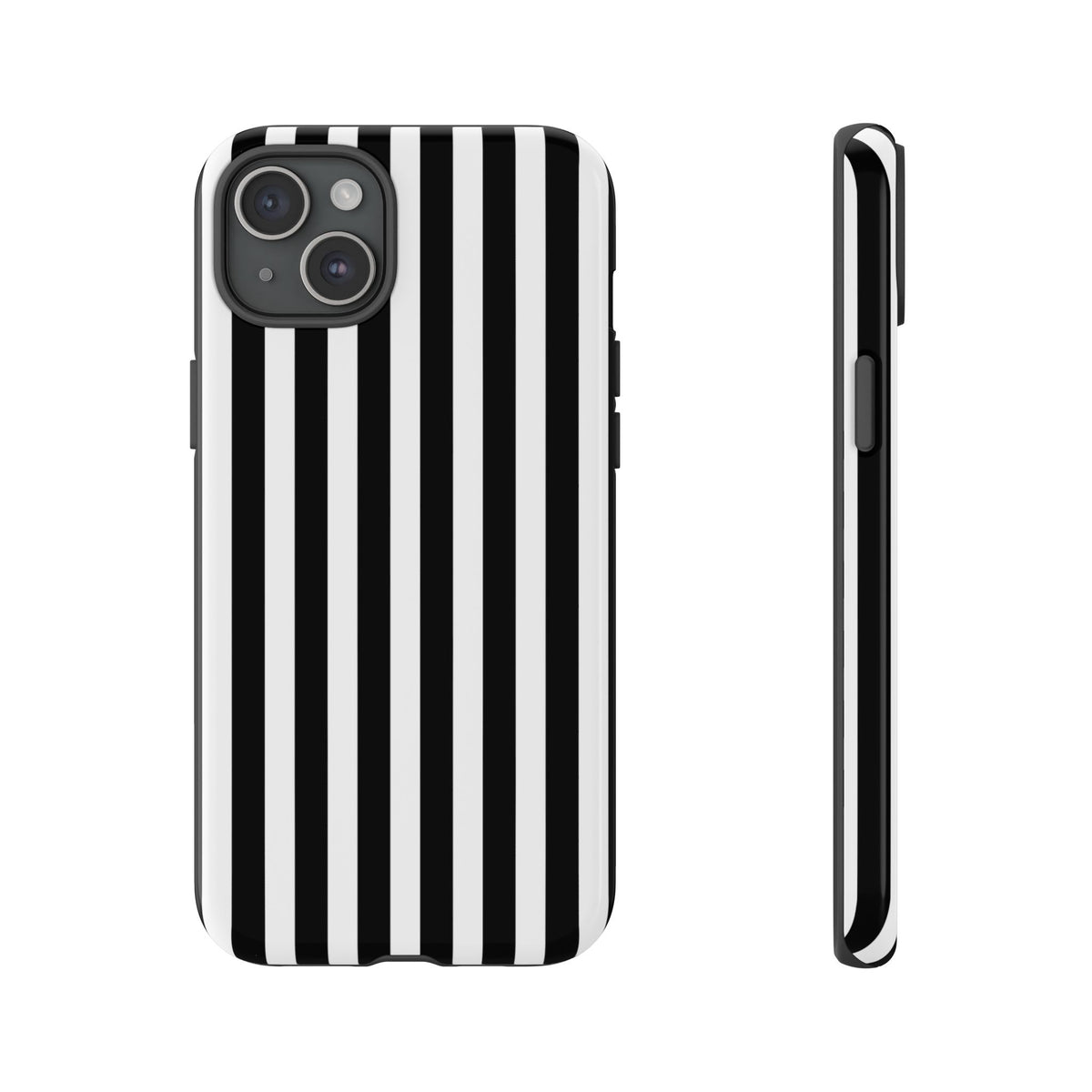Black White Horizontal Stripe Phone Case Cover, iPhone, Samsung Galaxy S24, and Google Pixel Phones