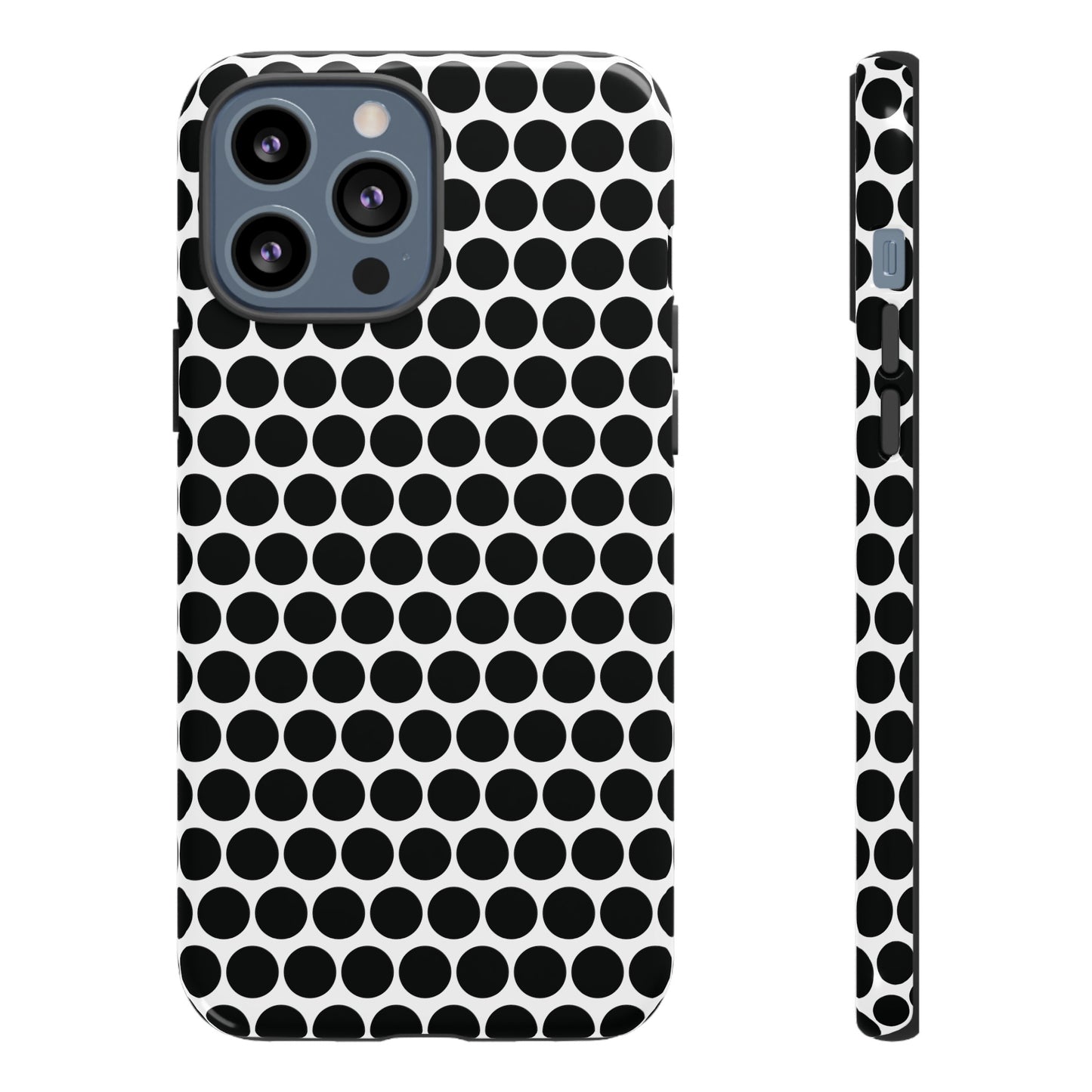 Cute Black White Polkadot Tough Case for iPhone, Samsung, Google, Phone Case, JSCHAFFA.com