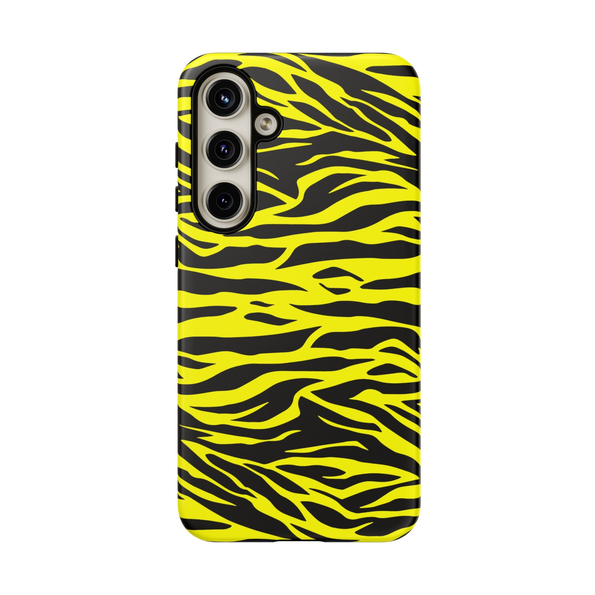 Yellow Cute Wild Tiger Print Pattern Tough Phone Case, Phone Case, JSCHAFFA.com