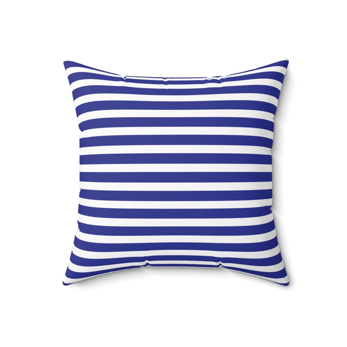 Navy White Striped Throw Pillow, Square Decorative Pillow | Nautical Coastal Cushion