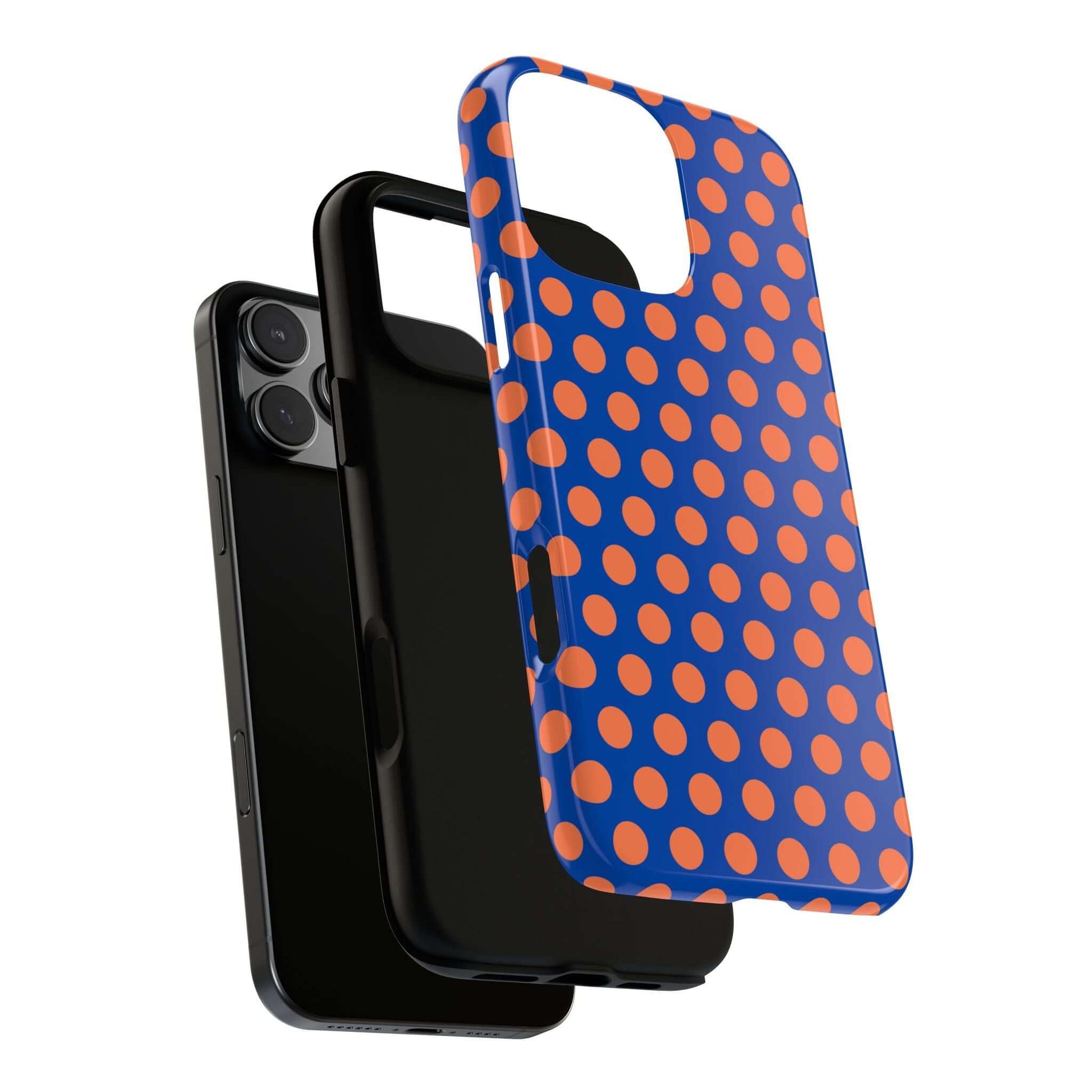 Cobalt Blue & Coral Polka dot Tough Case for iPhone, Samsung, Google